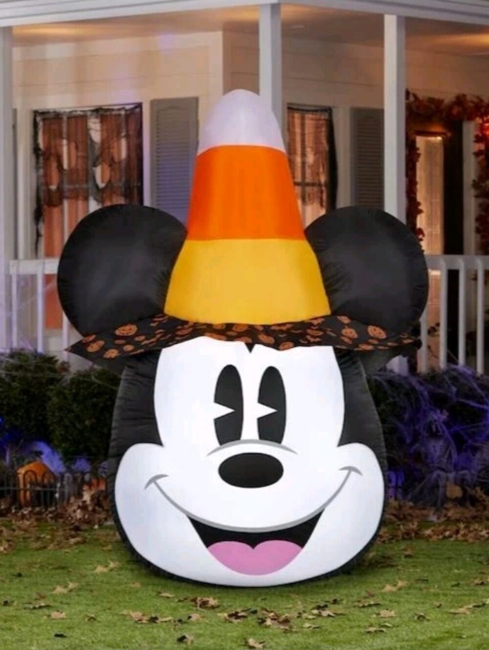 Gemmy Disney Mickey Mouse Candy Corn Hat 6 ft Halloween Airblown Inflatable